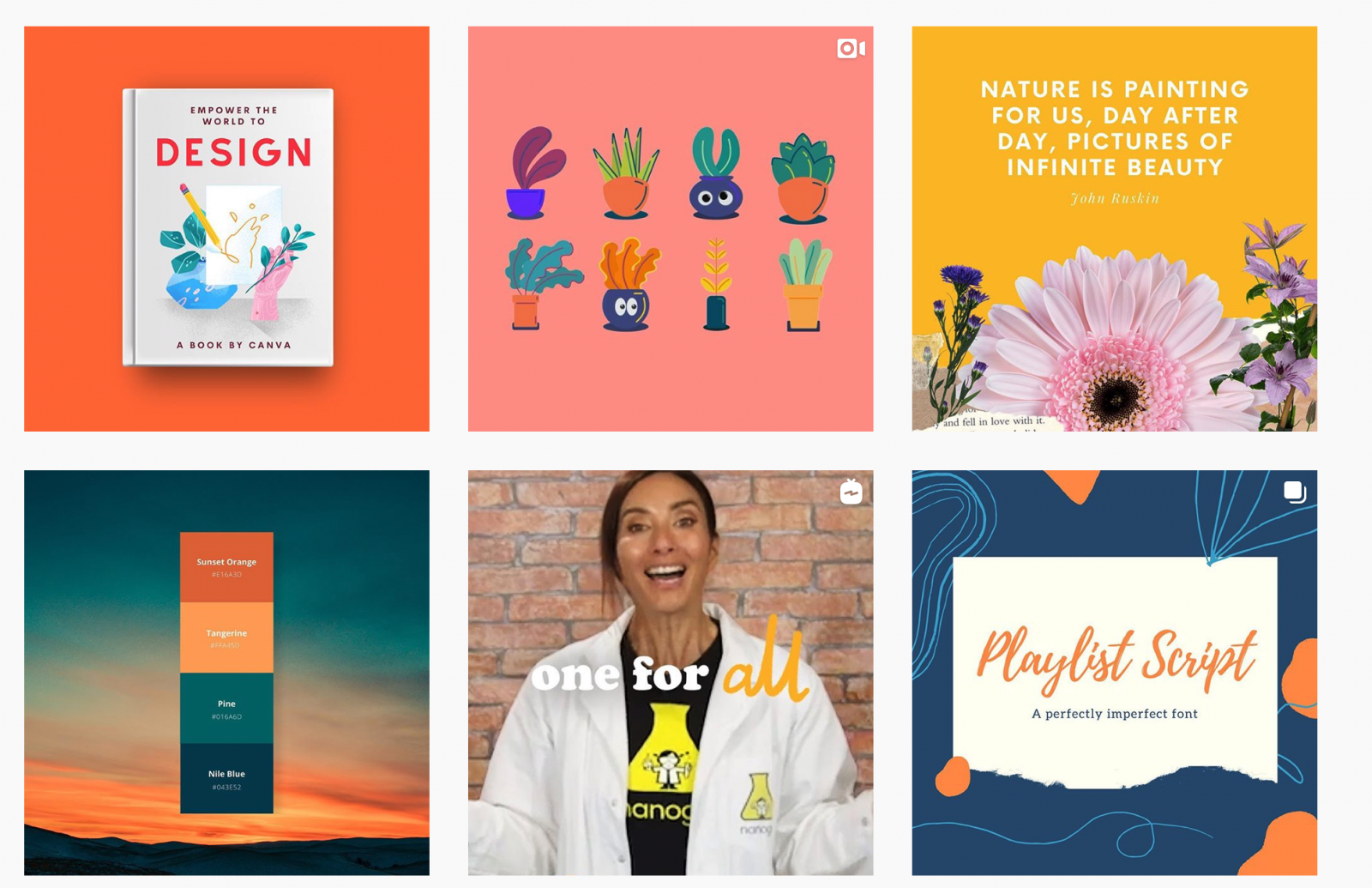 Screenshot of the Canva Instagram feed for home improvement inspiration