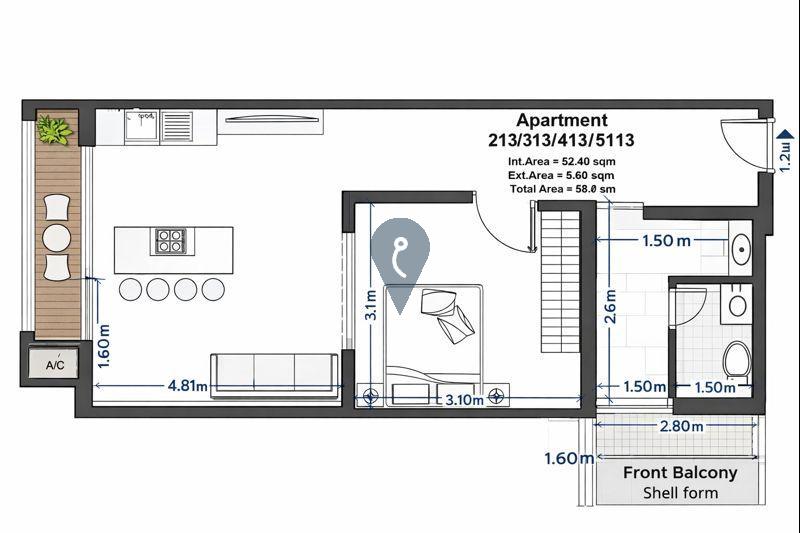 Apartment in Msida - REF 86574