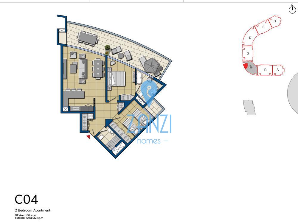 Apartment in Smart City  - REF 19733