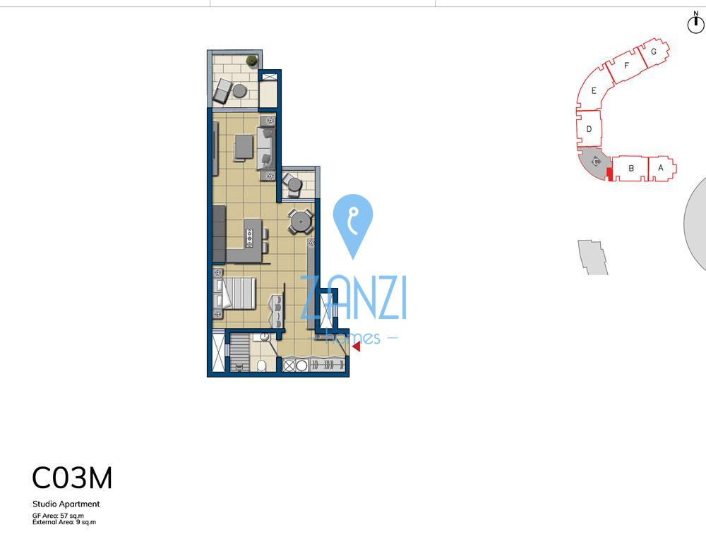 Apartment in Smart City  - REF 19753