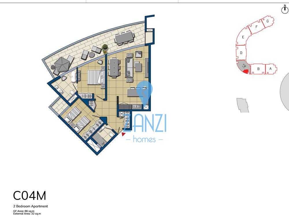 Apartment in Smart City  - REF 19754
