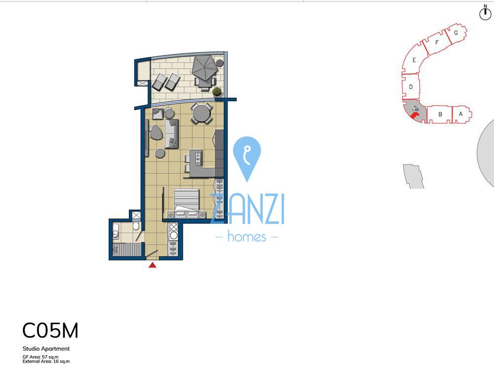 Apartment in Smart City  - REF 19755