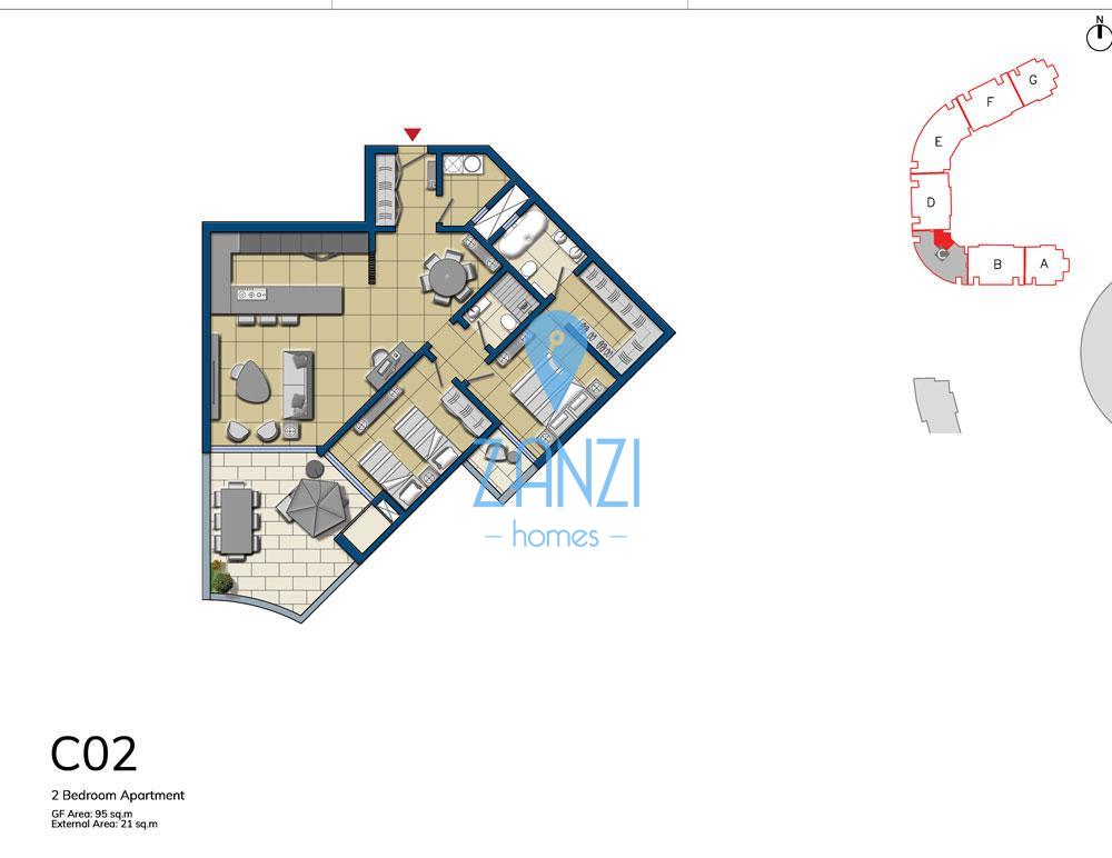Apartment in Smart City  - REF 19775