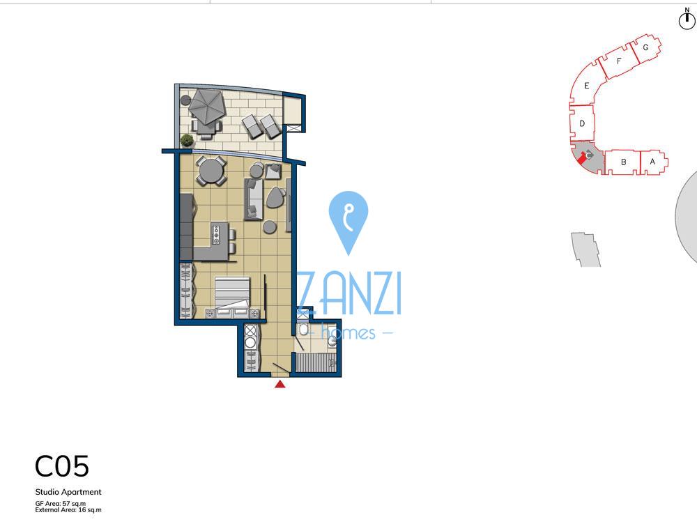 Apartment in Smart City  - REF 19780